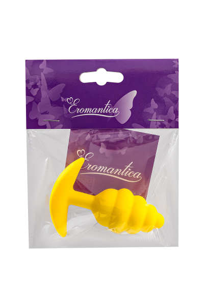 Анальная втулка Eromantica Vikki, силикон, желтый, 9 см