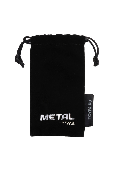 Анальная втулка TOYFA Metall, металл, серебряная, с голубым кристаллом, 8 см, Ø 3,4 см, 85 г