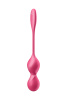 Вагинальные шарики с вибрацией Satisfyer Love Birds 2 Connect App, с пультом ДУ, красный, 22,2 см