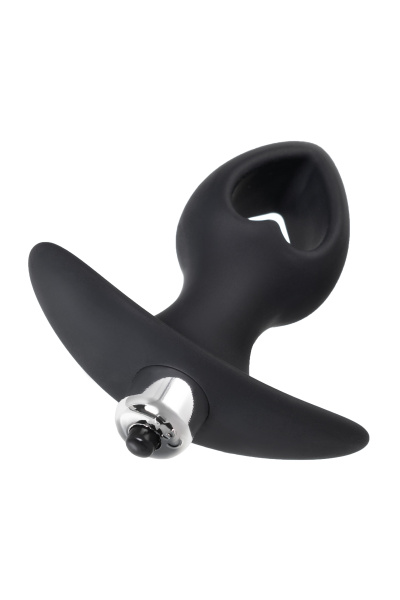 Анальная вибровтулка-расширитель TOYFA POPO Pleasure Cordis S, силикон, черная, 10 см, Ø 4 см