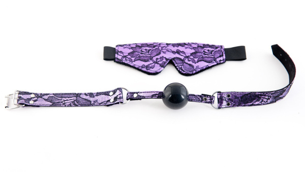 Набор кружевной TOYFA Marcus, пурпурный: маска и кляп