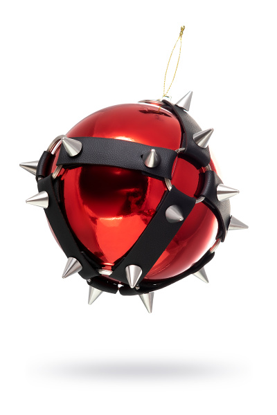 Новогодний шар с шипами Pecado BDSM, красный, 10 см