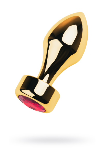 Анальная втулка TOYFA Metal,  с кристаллом цвета рубин+турмалин